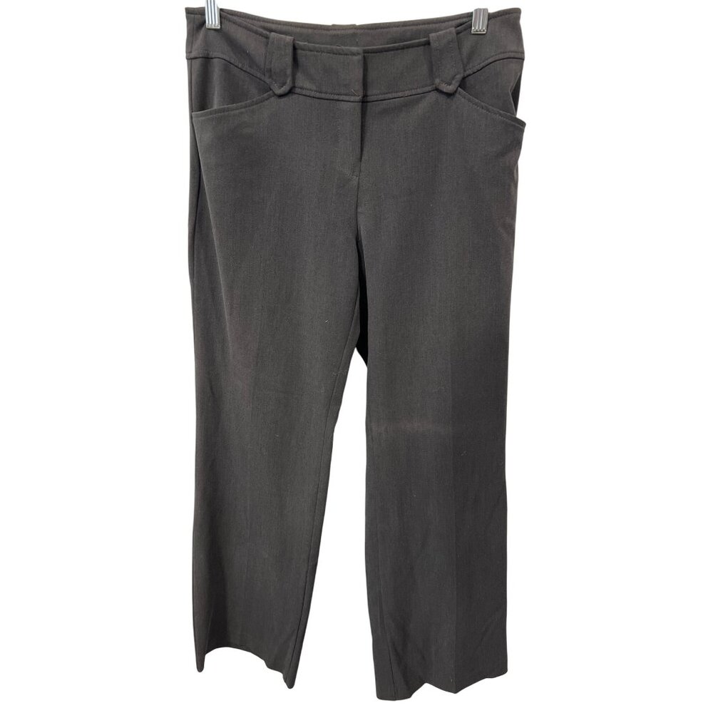 Y2K Studio Y Stretch Flat Front Dress Pants Size 9/10 Charcoal Gray Career Work